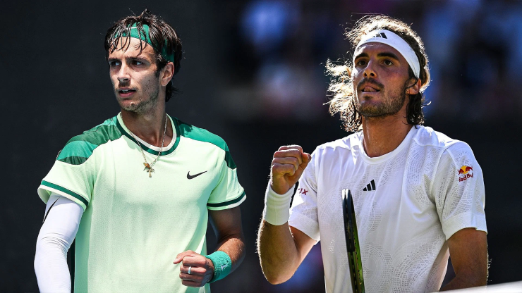 Tsitsipas (bên phải) và Musetti (bên trái) hứa hẹn tạo ra màn so tài căng thẳng