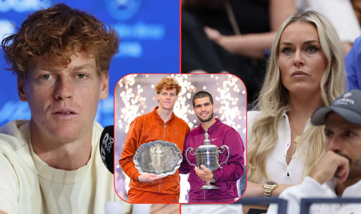 Vonn gây nhiều đồn đoán khi xuất hiện ở khu vực cổ vũ cho Sinner tại chung kết US Open 2025