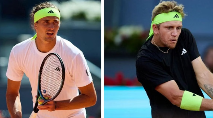 Zverev (bên trái) có kết quả đối đầu vượt trội trước Fokina (bên phải)