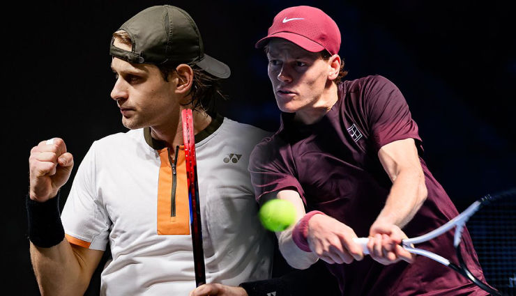 Sinner (bên phải) xuất trận Paris Masters với trận đấu gặp Zizou (bên trái)