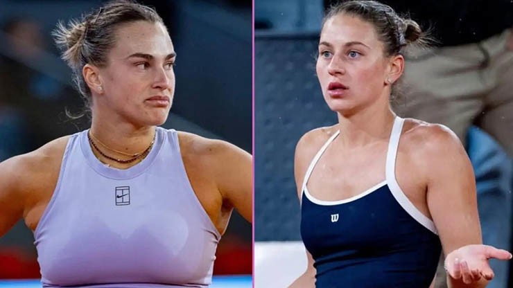Marta Kostyuk (bên phải) thừa nhận gặp khó khăn khi đối đầu Sabalenka