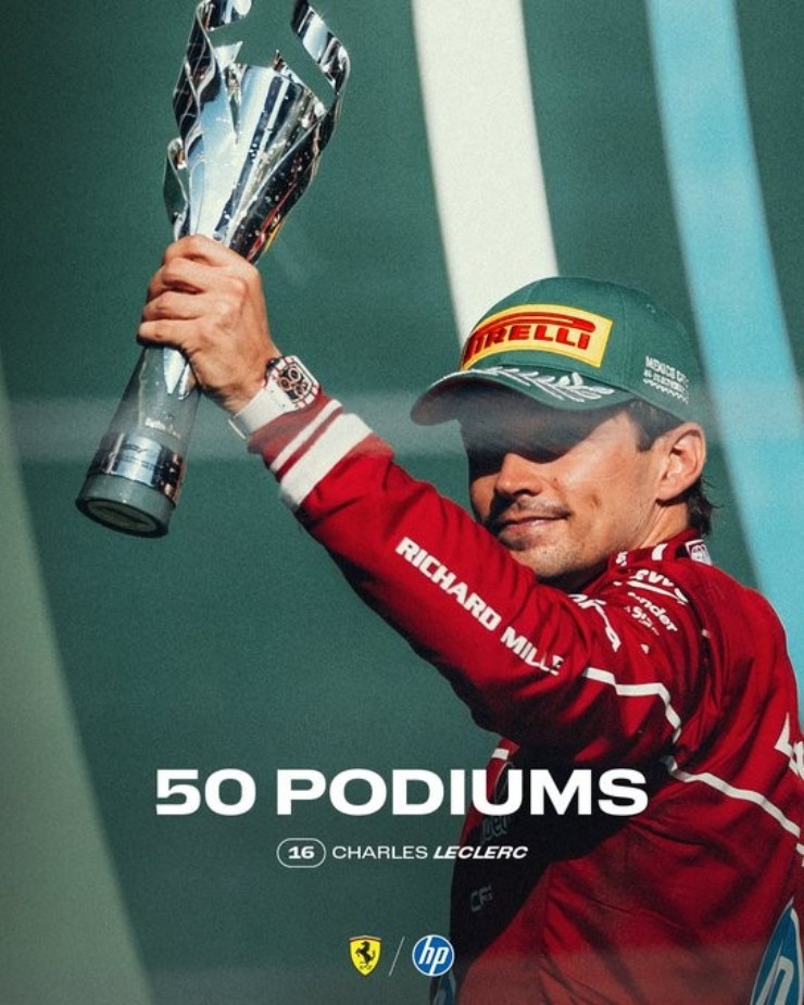 Leclerc chạm mốc 50 podium trong sự nghiệp F1
