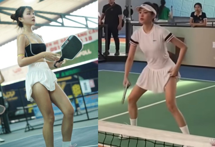 Trước khi nàng Kim (bên trái) gây sốt với phong cách này, nữ ca sĩ Hiền Hồ (bên phải) đã từng nổi bật với hành động vén váy