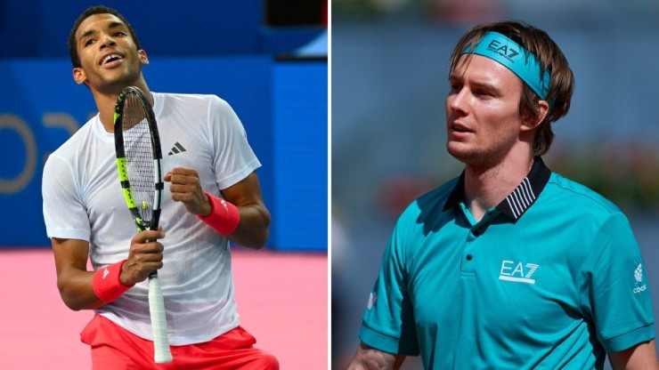 Auger Aliassime (áo trắng) và Bublik (áo xanh) hứa hẹn tạo ra trận đấu cân tài cân sức