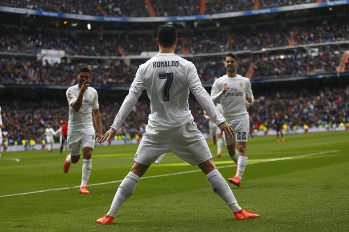 Cristiano Ronaldo đang giữ kỷ lục đạt cột mốc 150 bàn nhanh nhất cho một CLB khi còn khoác áo Real Madrid. Ảnh: AP