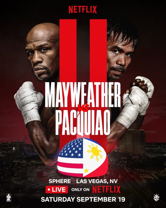 Netflix công bố trận tái đấu giữa Floyd Mayweather và Manny Pacquiao.