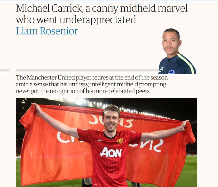 Cách đây 8 năm, HLV Liam Rosenior từng viết về đồng nghiệp Carrick khi còn là một cây bút&nbsp;bình luận
