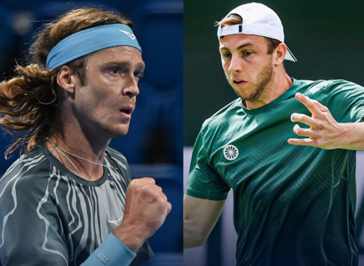 Rublev (bên trái) toàn thắng&nbsp;Griekspoor (bên phải) ở 3 lần đối đầu trước đó